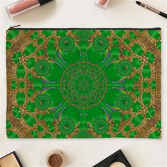 Summer Landscape In Green And Gold Cosmetic Bag (xxxl)  by pepitasart