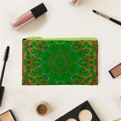 Summer Landscape In Green And Gold Cosmetic Bag (xs) by pepitasart