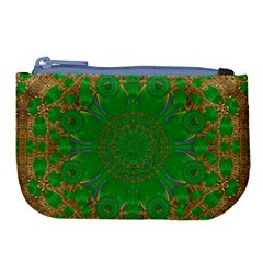 Summer Landscape In Green And Gold Large Coin Purse by pepitasart