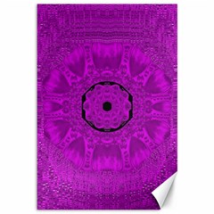 Purple Mandala Fashion Canvas 12  X 18   by pepitasart