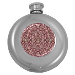 Mandala Art Paintings Collage Round Hip Flask (5 Oz) by pepitasart