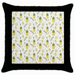 Pineapple Fruit And Juice Patterns Throw Pillow Case (black) by TastefulDesigns