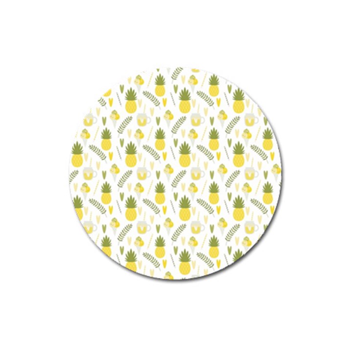 pineapple fruit and juice patterns Magnet 3  (Round)