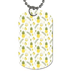 Pineapple Fruit And Juice Patterns Dog Tag (two Sides) by TastefulDesigns