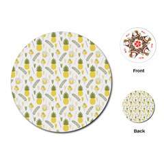 Pineapple Fruit And Juice Patterns Playing Cards (round)  by TastefulDesigns