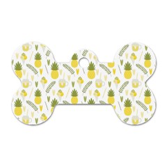 Pineapple Fruit And Juice Patterns Dog Tag Bone (one Side) by TastefulDesigns