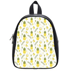 Pineapple Fruit And Juice Patterns School Bags (small)  by TastefulDesigns