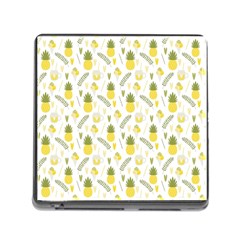 Pineapple Fruit And Juice Patterns Memory Card Reader (square) by TastefulDesigns