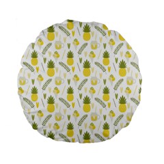 Pineapple Fruit And Juice Patterns Standard 15  Premium Round Cushions by TastefulDesigns