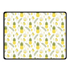 Pineapple Fruit And Juice Patterns Double Sided Fleece Blanket (small)  by TastefulDesigns