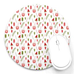 Watermelon Fruit Paterns Round Mousepads by TastefulDesigns