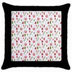 Watermelon Fruit Paterns Throw Pillow Case (black) by TastefulDesigns