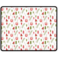 Watermelon Fruit Paterns Fleece Blanket (medium)  by TastefulDesigns