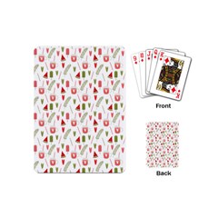 Watermelon Fruit Paterns Playing Cards (mini)  by TastefulDesigns