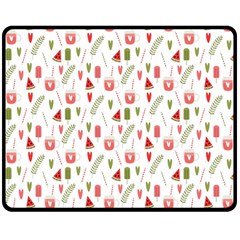 Watermelon Fruit Paterns Double Sided Fleece Blanket (medium)  by TastefulDesigns