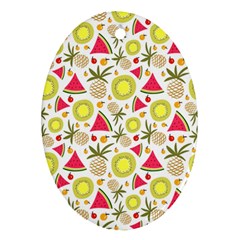 Summer Fruits Pattern Ornament (oval) by TastefulDesigns