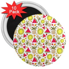 Summer Fruits Pattern 3  Magnets (10 Pack)  by TastefulDesigns