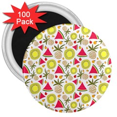 Summer Fruits Pattern 3  Magnets (100 Pack) by TastefulDesigns