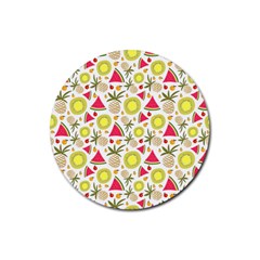 Summer Fruits Pattern Rubber Coaster (round)  by TastefulDesigns