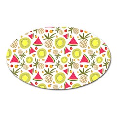 Summer Fruits Pattern Oval Magnet by TastefulDesigns