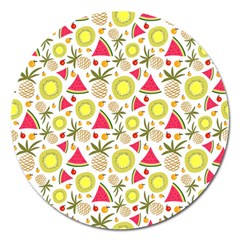 Summer Fruits Pattern Magnet 5  (round) by TastefulDesigns