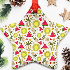 Summer Fruits Pattern Star Ornament (two Sides) by TastefulDesigns