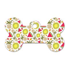 Summer Fruits Pattern Dog Tag Bone (two Sides) by TastefulDesigns