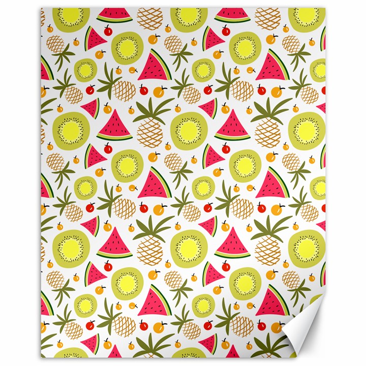 Summer Fruits Pattern Canvas 11  x 14  