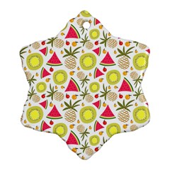 Summer Fruits Pattern Ornament (snowflake) by TastefulDesigns