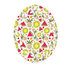 Summer Fruits Pattern Oval Filigree Ornament (two Sides) by TastefulDesigns