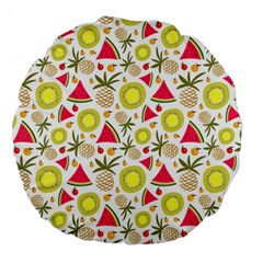 Summer Fruits Pattern Large 18  Premium Round Cushions by TastefulDesigns