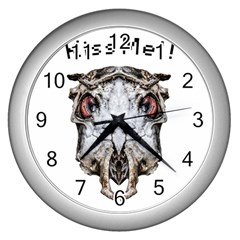 Funny Creepy Alien Headbones Small Wall Clocks (Silver) 