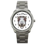 Funny Creepy Alien Headbones Small Sport Metal Watch Front