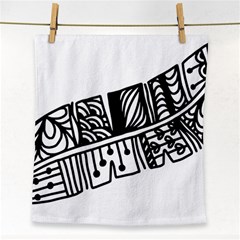 Feather Zentangle Face Towel by CraftyLittleNodes