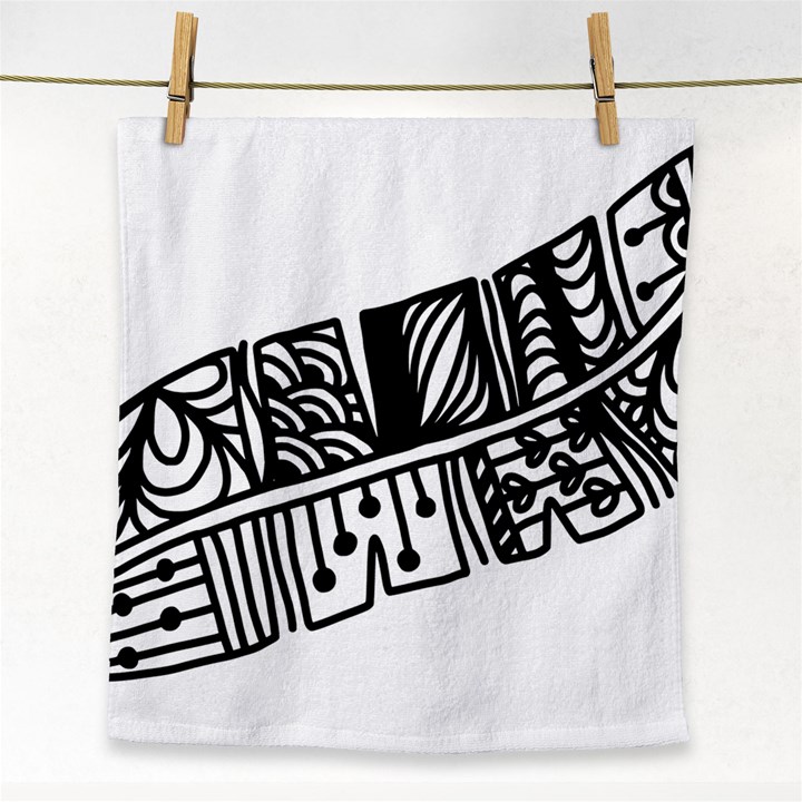 Feather Zentangle Face Towel