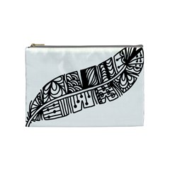 Feather Zentangle Cosmetic Bag (medium)  by CraftyLittleNodes