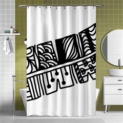 Feather Zentangle Shower Curtain 48  X 72  (small)  by CraftyLittleNodes