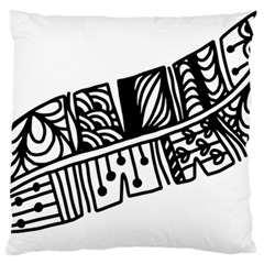 Feather Zentangle Large Cushion Case (two Sides) by CraftyLittleNodes