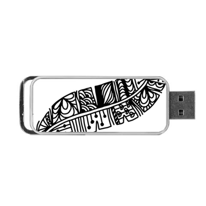 Feather Zentangle Portable USB Flash (One Side)