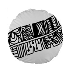 Feather Zentangle Standard 15  Premium Round Cushions by CraftyLittleNodes