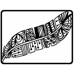 Feather Zentangle Double Sided Fleece Blanket (large) 