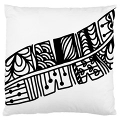 Feather Zentangle Large Flano Cushion Case (two Sides) by CraftyLittleNodes