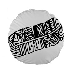 Feather Zentangle Standard 15  Premium Flano Round Cushions by CraftyLittleNodes