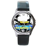 Dj Logo Transparent Round Metal Watch Front