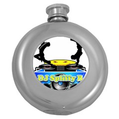 Dj Logo Transparent Round Hip Flask (5 Oz) by Acid909