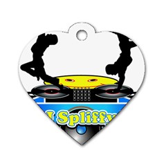 Dj Logo Transparent Dog Tag Heart (two Sides)