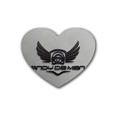 Andy Da Man 3d Grey Heart Coaster (4 Pack)  by Acid909