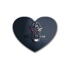 Andy Da Man 3d Dark Rubber Coaster (heart)  by Acid909