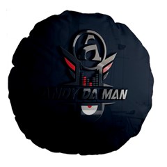 Andy Da Man 3d Dark Large 18  Premium Round Cushions by Acid909