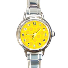 Cheese Background Round Italian Charm Watch by berwies